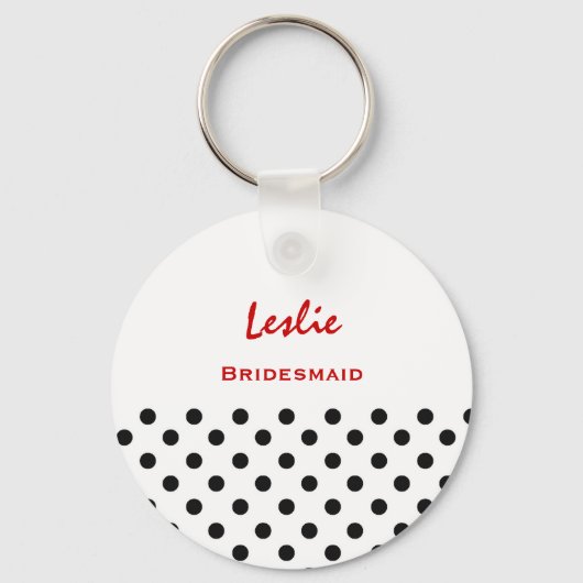 Porte-clés Bridesmaid Pois noir et blanc V12 (Recto)