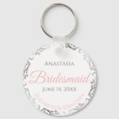 Porte-clés Bridesmaid Porte - clé Mariage cadeau rose et gris (Recto)