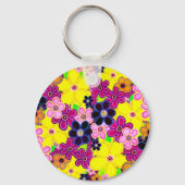 Porte-clés Bright Abstrait Flower Art (Verso)