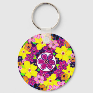 Porte-clés Bright Abstrait Flower Art