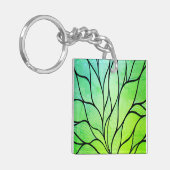 Porte-clés Bright Green Hues Creative Leave Pattern  (Devant gauche)