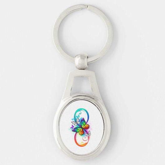Porte-clés Bright infinity with rainbow butterfly (Devant)