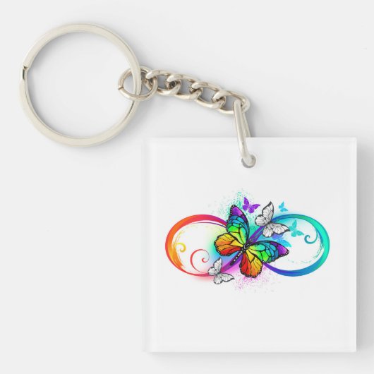 Porte-clés Bright infinity with rainbow butterfly (Devant)