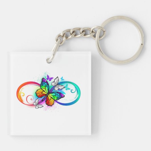 Porte-clés Bright infinity with rainbow butterfly (Dos)