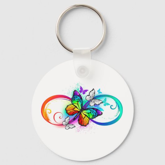 Porte-clés Bright infinity with rainbow butterfly (Recto)