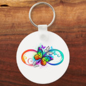 Porte-clés Bright infinity with rainbow butterfly (Recto)