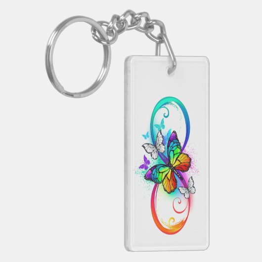 Porte-clés Bright infinity with rainbow butterfly (Devant gauche)