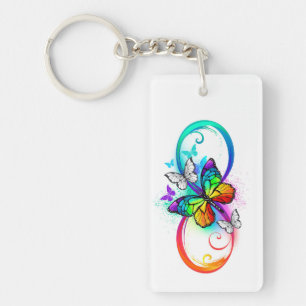 Porte-clés Bright infinity with rainbow butterfly