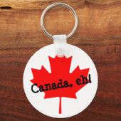 Porte-clés Bright Red Maple Leaf Canada eh! (Recto)