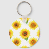 Porte-clés Bright Sunflower Watercolor Seamless Pattern (Verso)