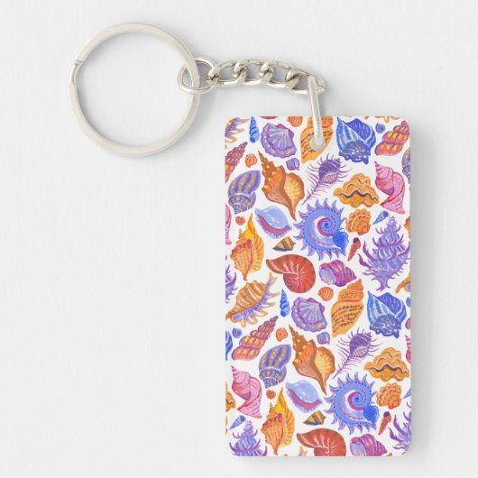 Porte-clés Bright tropical seashell, main-drawn (Devant)