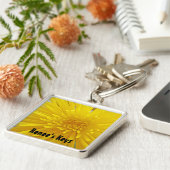 Porte-clés Bright Yellow Spiky Dahlia photo personnalisée (Côté)