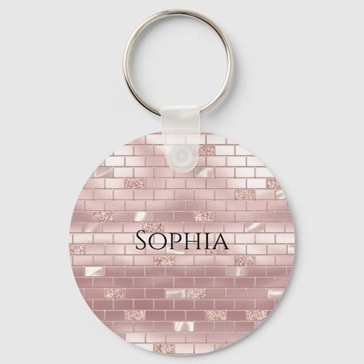 Porte-clés Briques rose vierge de verre (Recto)