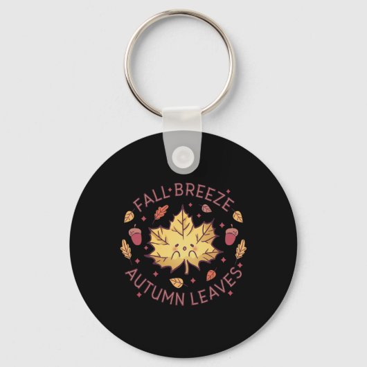 Porte-clés Brise automnale Feuilles d'automne Feuille d'érabl (Recto)