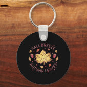 Porte-clés Brise automnale Feuilles d'automne Feuille d'érabl (Recto)