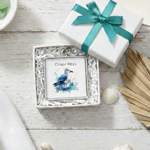 Porte-clés Brise océanique : Aquarelle Mouette