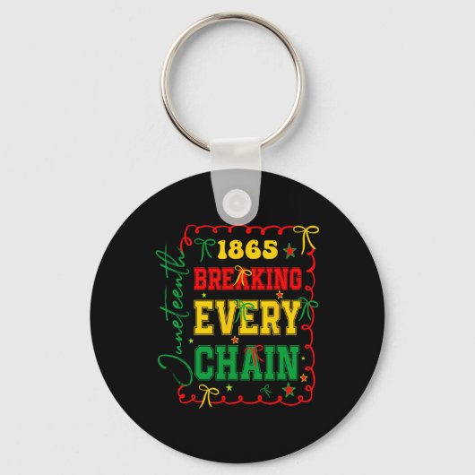 Porte-clés Briser chaque chaîne 1865 Femmes Hommes Juneteenth (Recto)