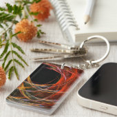 Porte-clés Briser le Cercle Vortex de Feu Art Abstrait (Devant droit)