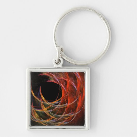 Porte-clés Briser le Cercle Vortex de Feu Art Abstrait (Devant)