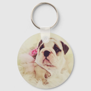 Porte-clés britannique de chiot de bouledogue