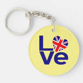 Porte-clés British Blue LOVE UK Flag Heart