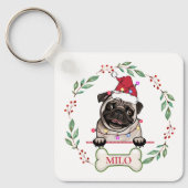 Porte-clés British Bull Dog cadeau de Noël personnalisé (Recto)