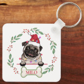 Porte-clés British Bull Dog cadeau de Noël personnalisé (Verso)