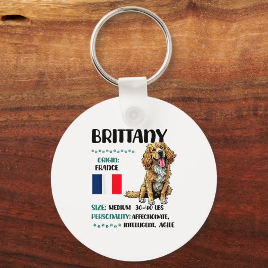 Porte-clés Brittany Origin Funny Brittany Dog Lover (Recto)