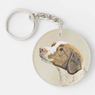 Porte-clés Brittany Peinture - Cute Original Chien Art