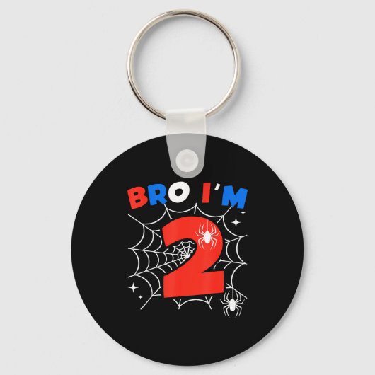 Porte-clés Bro I'm 2 Sder Web Theme 2nd Birthday Party Two Ye (Recto)