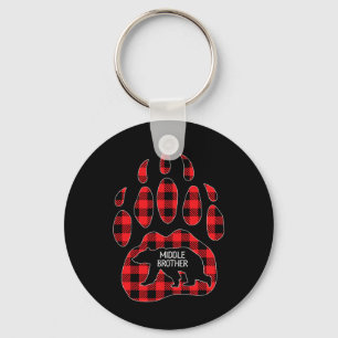 Porte-clés Broche médiane Ours rouge Plaid Buffalo moyen
