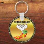 Porte-clés Broches de quilles et boule avec le mot STRIKEOLOG (Recto)