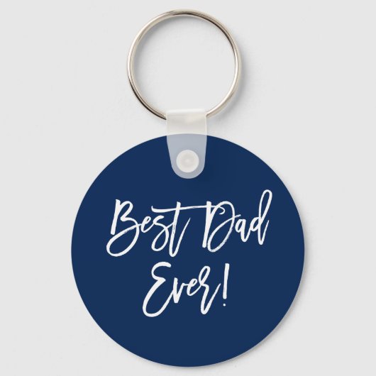 Porte-clés Brochure moderne Script meilleur papa jamais bleu (Recto)