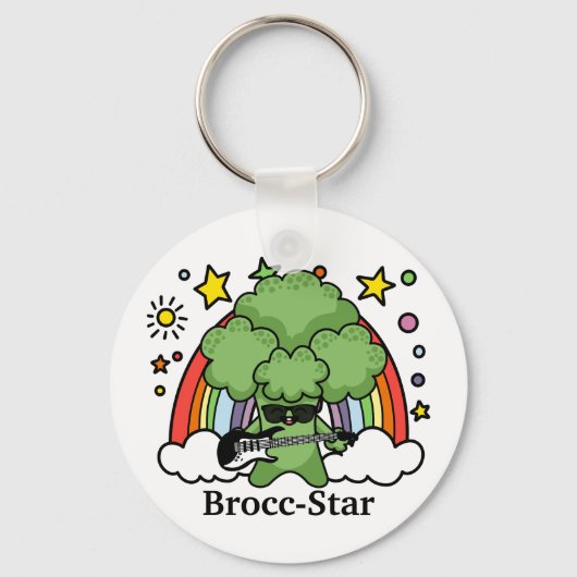 Porte-clés Brocoli vert Brocc, rock Star (Recto)