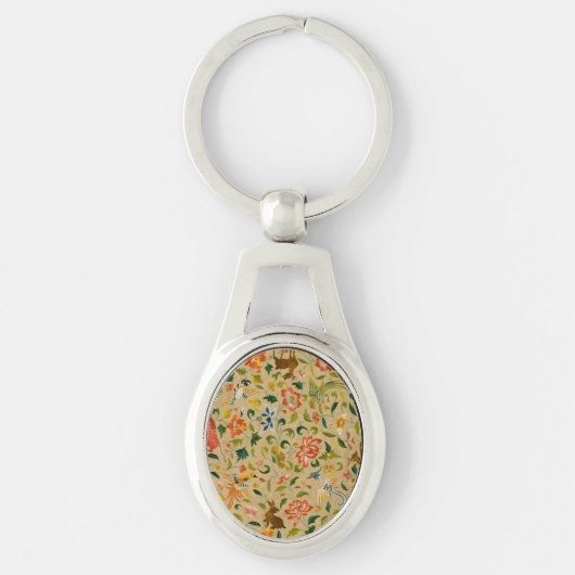 Porte-clés Broderie animale vintage en crewel : Tapisserie an (Devant)