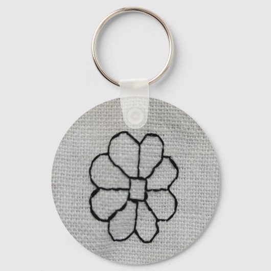 Porte-clés broderie blackwork (Recto)