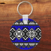 Porte-clés Broderie bleue (Recto)