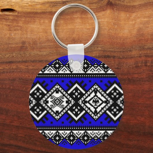 Porte-clés Broderie bleue (Recto)