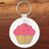 Porte-clés Broderie Faux Cupcake fraise Imprimer (Recto)