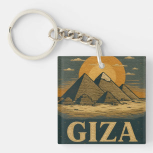 Porte-clés Broderie Pyramides égyptiennes de Gizeh Grande Pyr