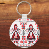 Porte-clés Broderie ukrainienne traditionnelle filles ukraini (Recto)