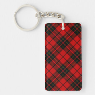 Porte-clés Brodie tartan rouge noir plaid