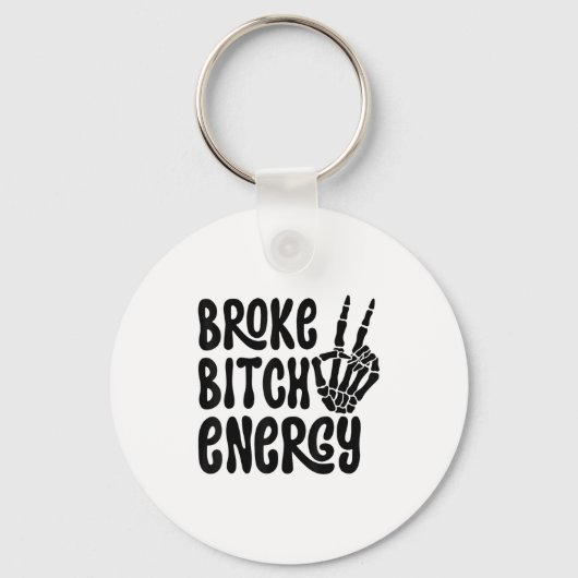 Porte-clés Broke Energy Funny Skeleton Hand Meme (Recto)