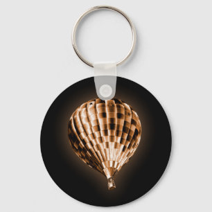 Porte-clés Bronze brillant Hot Air Balloon Noir