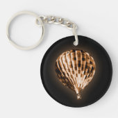 Porte-clés Bronze brillant Hot Air Balloon Noir Acrylique (Devant)
