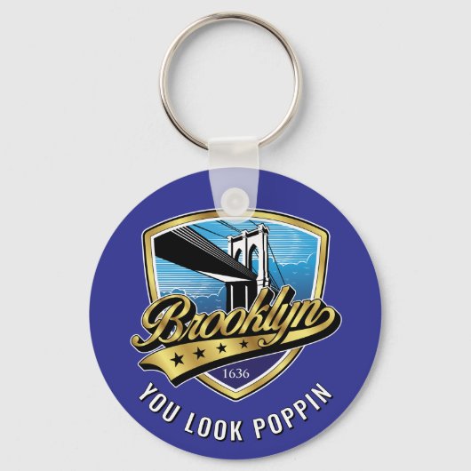 Porte-clés Brooklyn Shield et Swoosh Design (Recto)