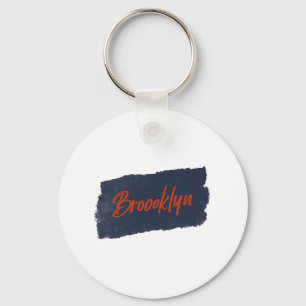 Porte-clés Brooklyn Typographie rouge manuscrite
