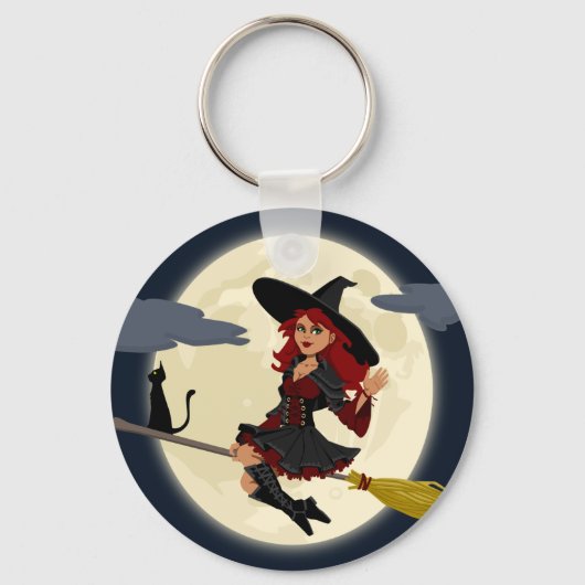 Porte-clés brosse à brosse sorcière (Recto)