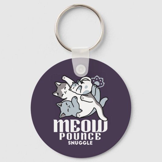 Porte-clés Brosse à lait - Chats à couchage mignon (Recto)