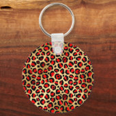 Porte-clés Brosse léopard rouge et or (Verso)